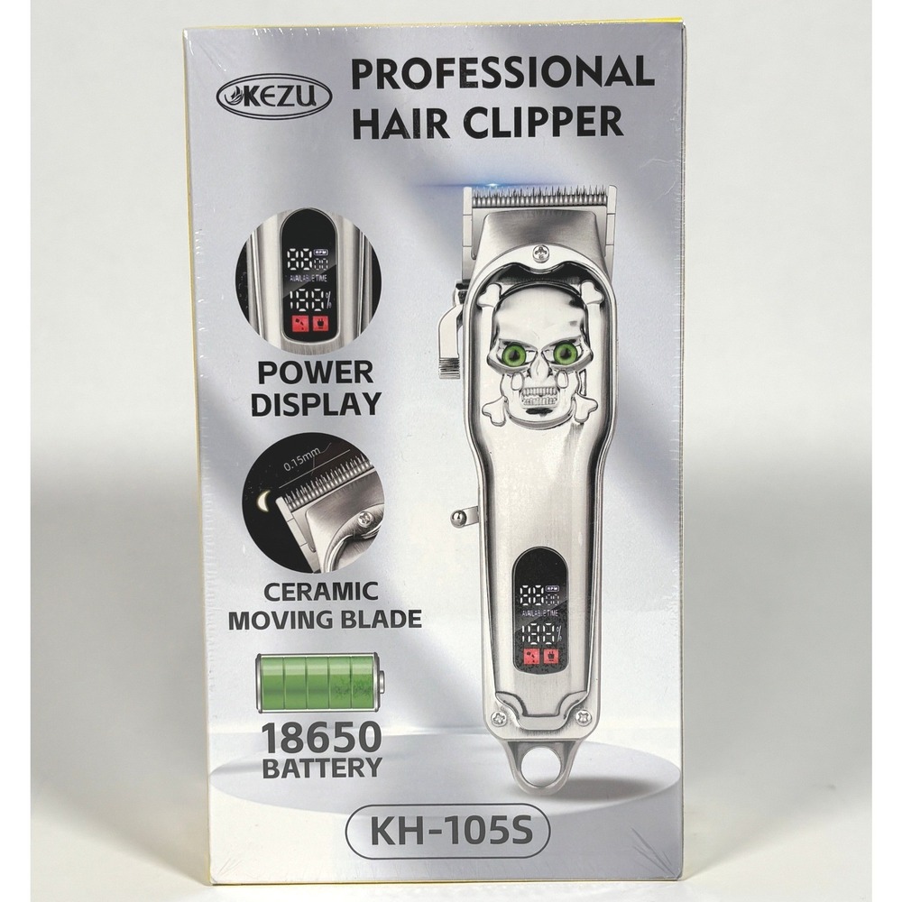 KEZU KH-105S Professional Hair Clipper Cordless Skull Design Digital Display NEW